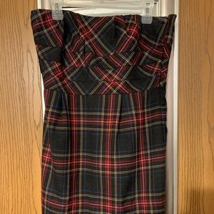 Vintage Plaid Strapless dress